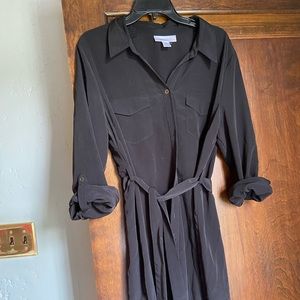Black maternity button up shirt dress